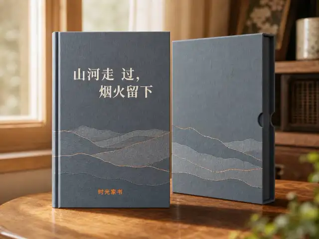 回忆录封面设计示例五，展示装帧与用纸质感